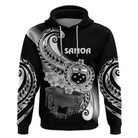 Custom Samoa Hoodie Ula Fala Kava Bowl Plumeria Polynesian Black - Wonder Print Shop