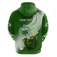 Custom Samoa Hoodie Ula Fala Kava Bowl Plumeria Polynesian Green - Wonder Print Shop