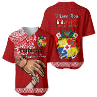 Tonga Fathers Day Baseball Jersey Red Tongan Ngatu I Love You Dad - Wonder Print Shop