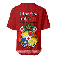 Tonga Fathers Day Baseball Jersey Red Tongan Ngatu I Love You Dad - Wonder Print Shop