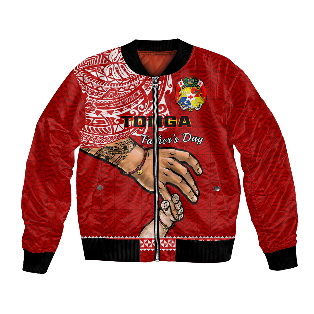 Tonga Fathers Day Bomber Jacket Red Tongan Ngatu I Love You Dad - Wonder Print Shop