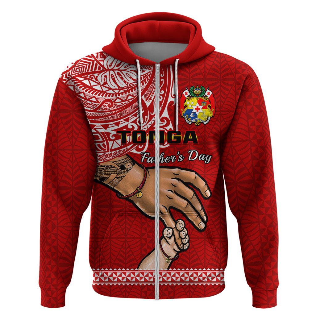 Tonga Fathers Day Hoodie Red Tongan Ngatu I Love You Dad - Wonder Print Shop