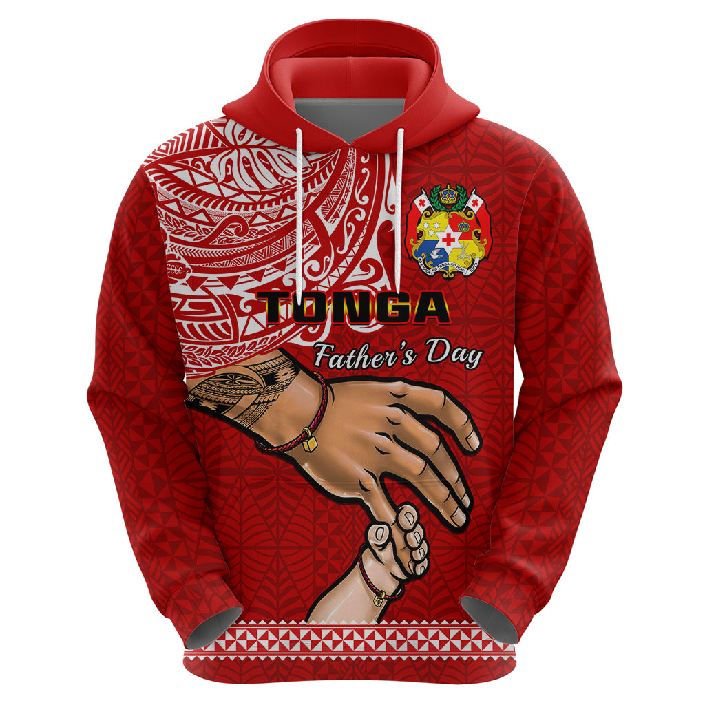 Tonga Fathers Day Hoodie Red Tongan Ngatu I Love You Dad - Wonder Print Shop