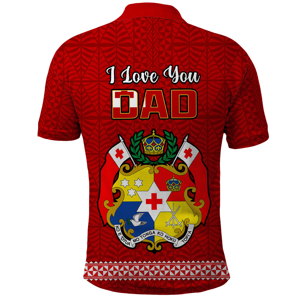 Fathers Day Tonga Polo Shirt Red Tongan Ngatu I Love You Dad - Wonder Print Shop