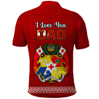 Fathers Day Tonga Polo Shirt Red Tongan Ngatu I Love You Dad - Wonder Print Shop