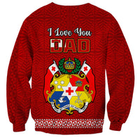 Tonga Fathers Day Sweatshirt Red Tongan Ngatu I Love You Dad - Wonder Print Shop