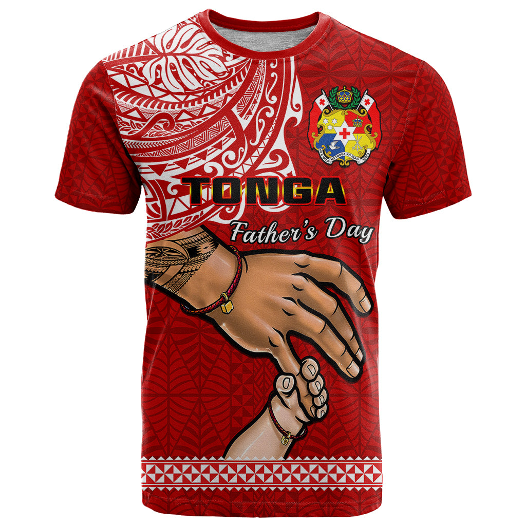 Tonga Fathers Day T Shirt Red Tongan Ngatu I Love You Dad - Wonder Print Shop