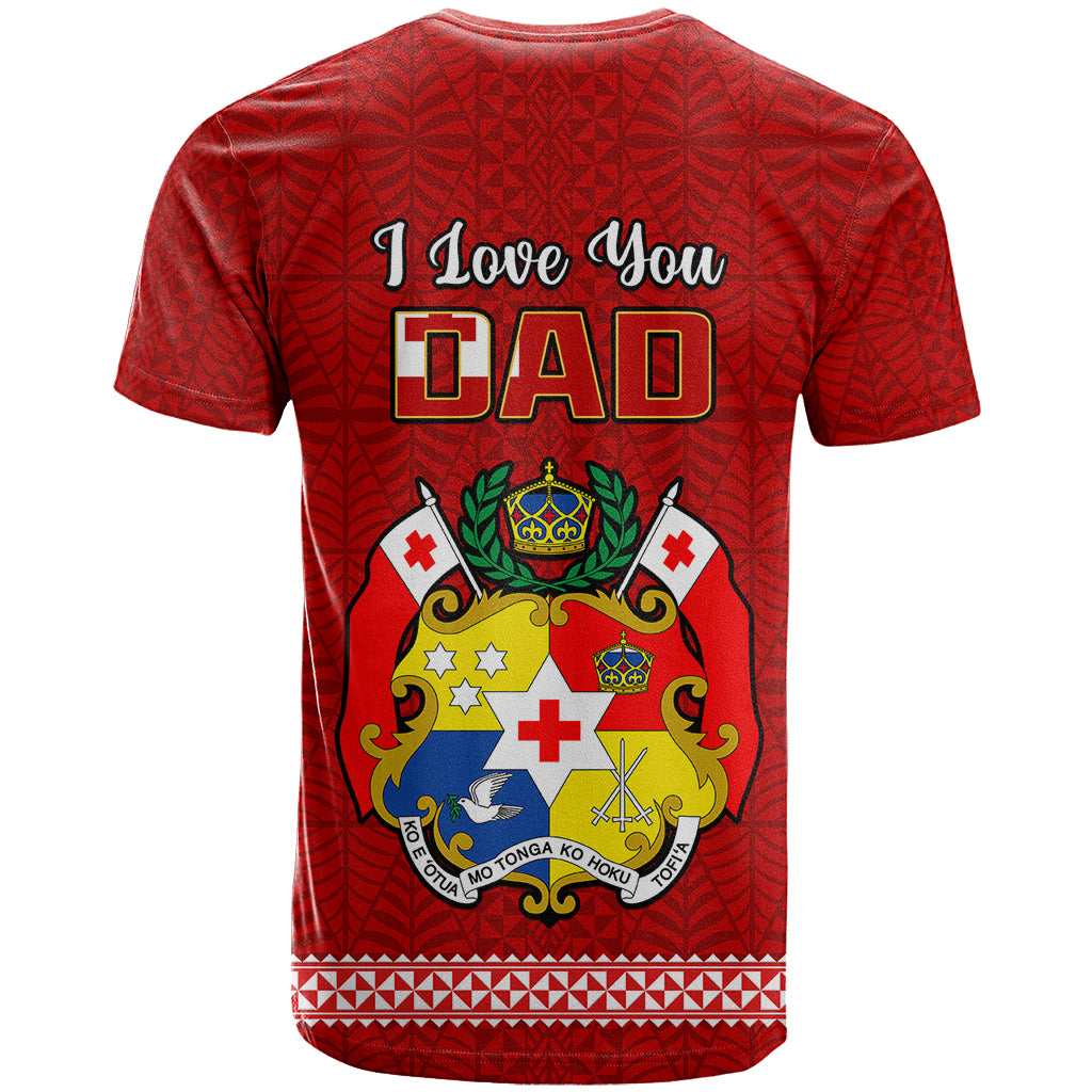 Tonga Fathers Day T Shirt Red Tongan Ngatu I Love You Dad - Wonder Print Shop