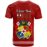 Tonga Fathers Day T Shirt Red Tongan Ngatu I Love You Dad - Wonder Print Shop