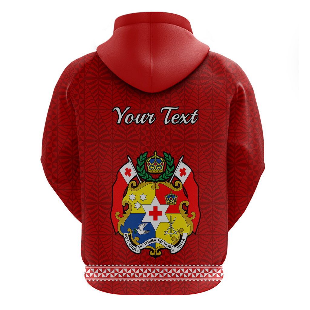 Custom Fathers Day Tonga Hoodie Red Tongan Ngatu I Love You Dad - Wonder Print Shop