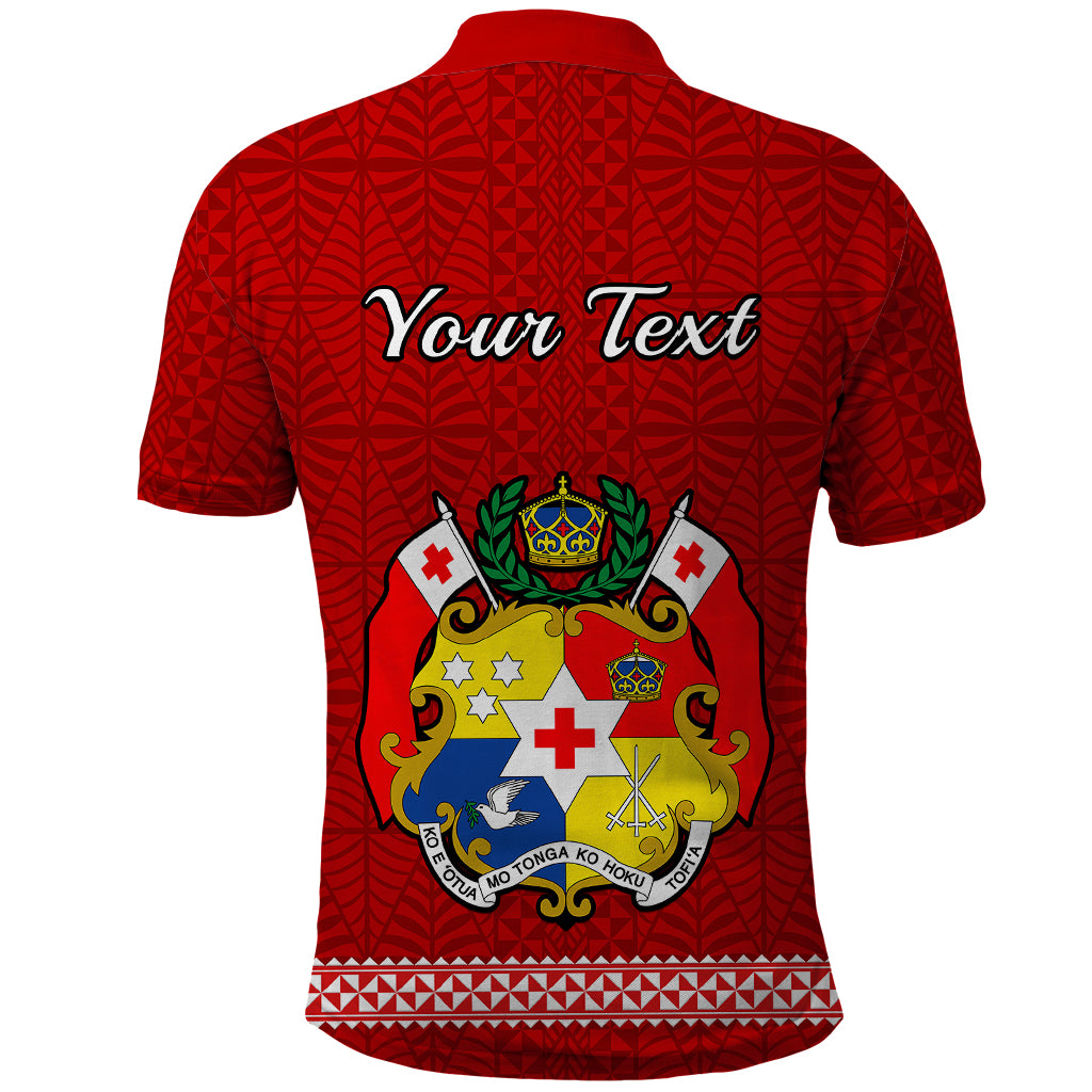 Custom Fathers Day Tonga Polo Shirt Red Tongan Ngatu I Love You Dad - Wonder Print Shop