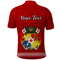 Custom Fathers Day Tonga Polo Shirt Red Tongan Ngatu I Love You Dad - Wonder Print Shop