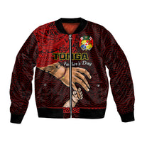 Tonga Fathers Day Bomber Jacket Black Tongan Ngatu I Love You Dad - Wonder Print Shop