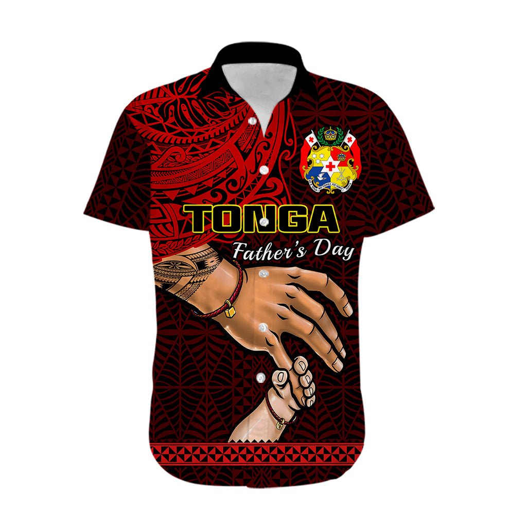 Tonga Fathers Day Hawaiian Shirt Black Tongan Ngatu I Love You Dad - Wonder Print Shop