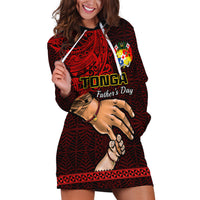 Tonga Fathers Day Hoodie Dress Black Tongan Ngatu I Love You Dad - Wonder Print Shop