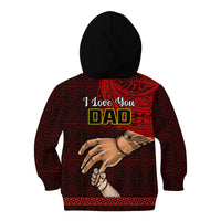 Tonga Fathers Day Kid Hoodie Black Tongan Ngatu I Love You Dad - Wonder Print Shop