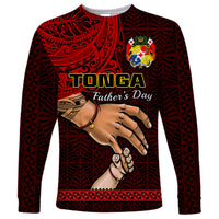 Tonga Fathers Day Long Sleeve Shirt Black Tongan Ngatu I Love You Dad - Wonder Print Shop