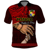 Fathers Day Tonga Polo Shirt Black Tongan Ngatu I Love You Dad - Wonder Print Shop