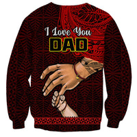 Tonga Fathers Day Sweatshirt Black Tongan Ngatu I Love You Dad - Wonder Print Shop