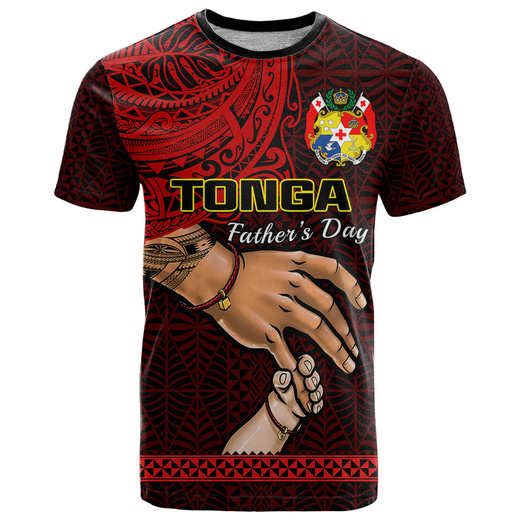 Tonga Fathers Day T Shirt Black Tongan Ngatu I Love You Dad - Wonder Print Shop