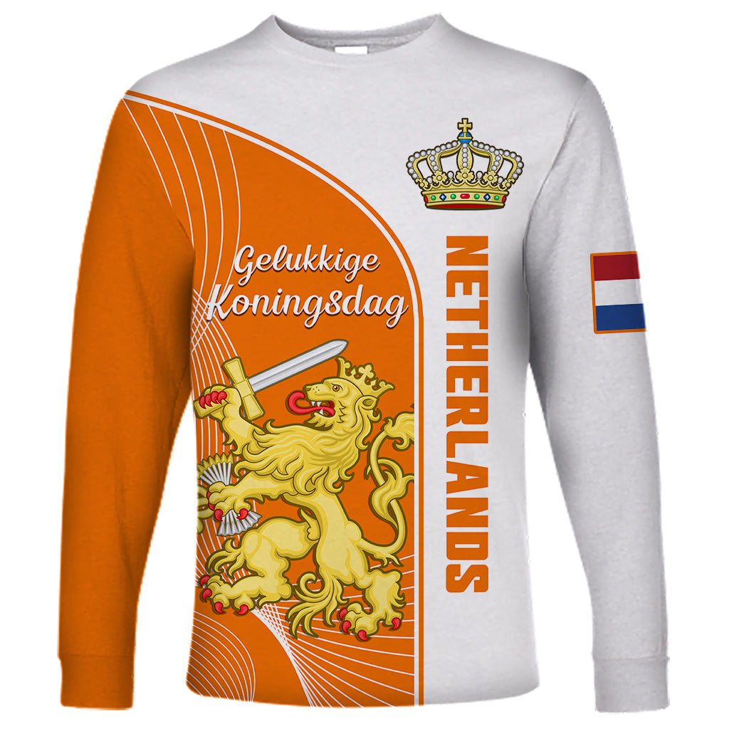 Netherlands Kings Day Long Sleeve Shirt Gelukkige Koningsdag Ver.01 - Wonder Print Shop