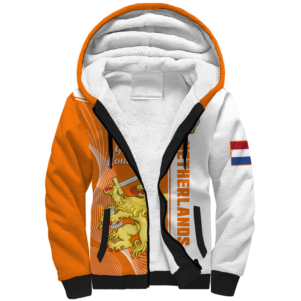 Netherlands Kings Day Sherpa Hoodie Gelukkige Koningsdag Ver.01 - Wonder Print Shop