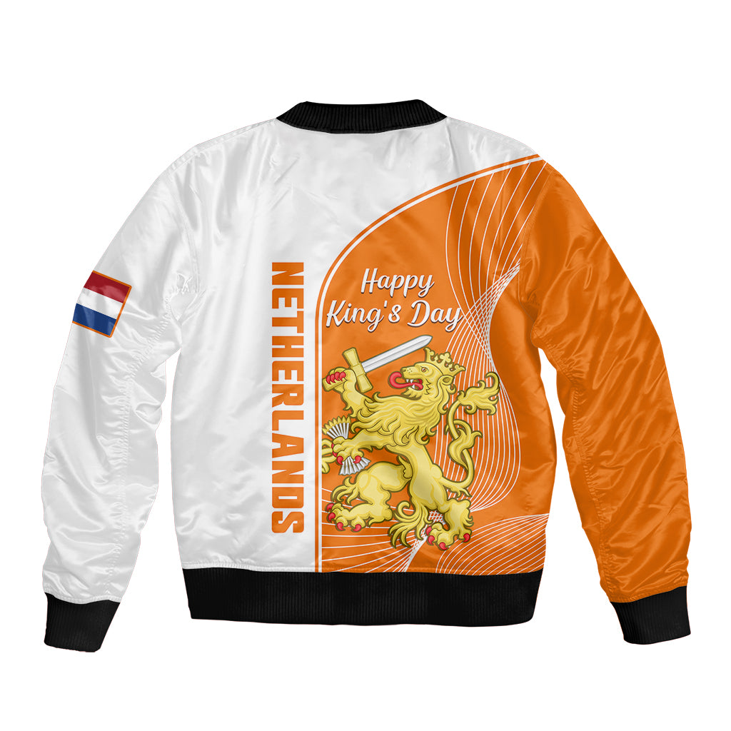 Netherlands Kings Day Sleeve Zip Bomber Jacket Gelukkige Koningsdag Ver.01 - Wonder Print Shop