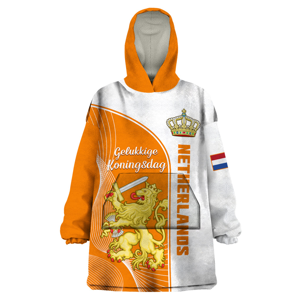 Netherlands Kings Day Wearable Blanket Hoodie Gelukkige Koningsdag Ver.01 - Wonder Print Shop