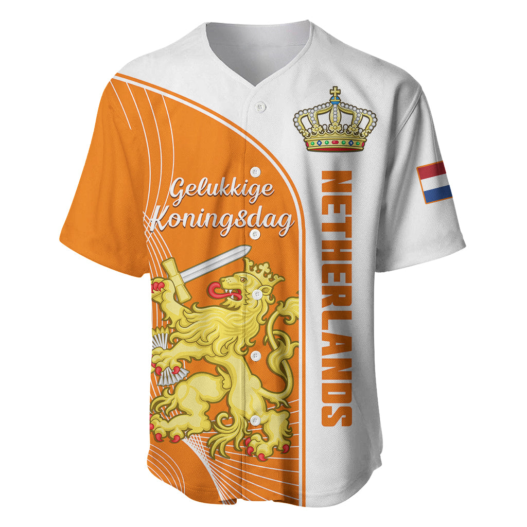 (Custom Personalised) Netherlands Kings Day Baseball Jersey Gelukkige Koningsdag Ver.01 - Wonder Print Shop