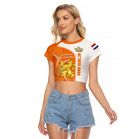 (Custom Personalised) Netherlands Kings Day Raglan Cropped T Shirt Gelukkige Koningsdag Ver.01 - Wonder Print Shop