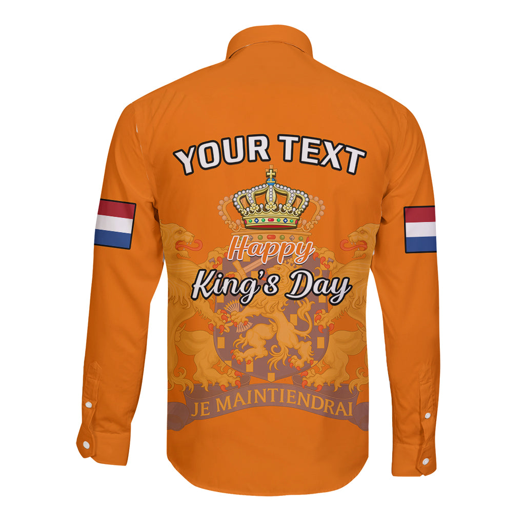 Netherlands Kings Day Long Sleeve Button Shirt Gelukkige Koningsdag Ver.02 - Wonder Print Shop