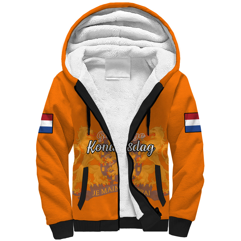 Netherlands Kings Day Sherpa Hoodie Gelukkige Koningsdag Ver.02 - Wonder Print Shop