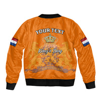 Netherlands Kings Day Sleeve Zip Bomber Jacket Gelukkige Koningsdag Ver.02 - Wonder Print Shop