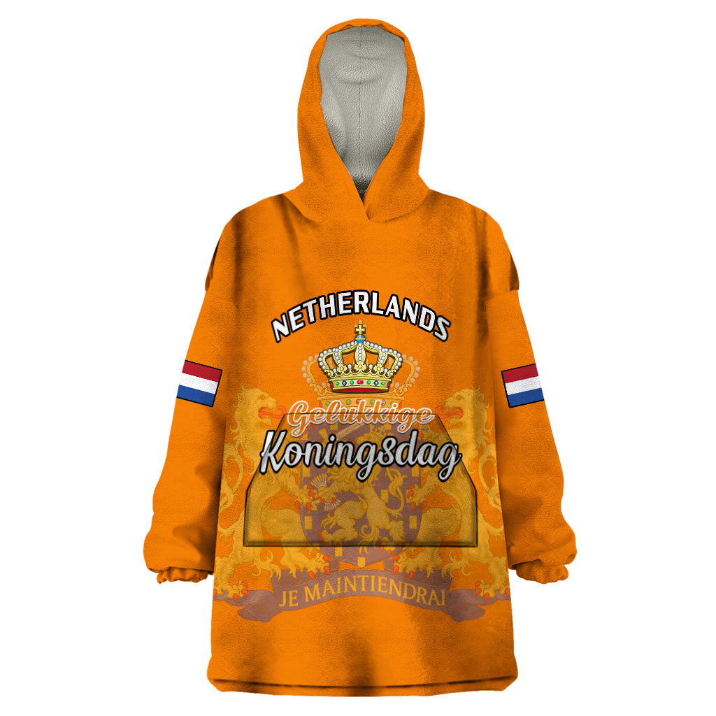 Netherlands Kings Day Wearable Blanket Hoodie Gelukkige Koningsdag Ver.02 - Wonder Print Shop