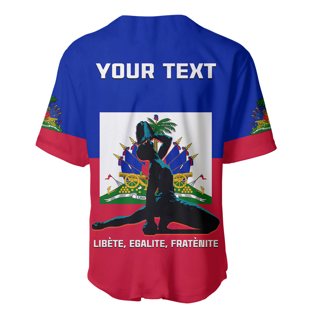 (Custom Personalised) Haiti Baseball Jersey Negre Marron With Haitian Flag - Wonder Print Shop