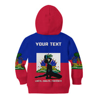 (Custom Personalised) Haiti Kid Hoodie Negre Marron With Haitian Flag - Wonder Print Shop