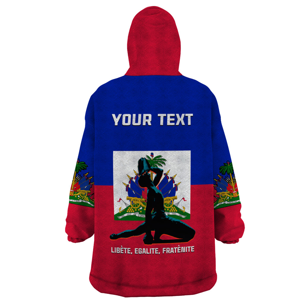 (Custom Personalised) Haiti Wearable Blanket Hoodie Negre Marron With Haitian Flag - Wonder Print Shop