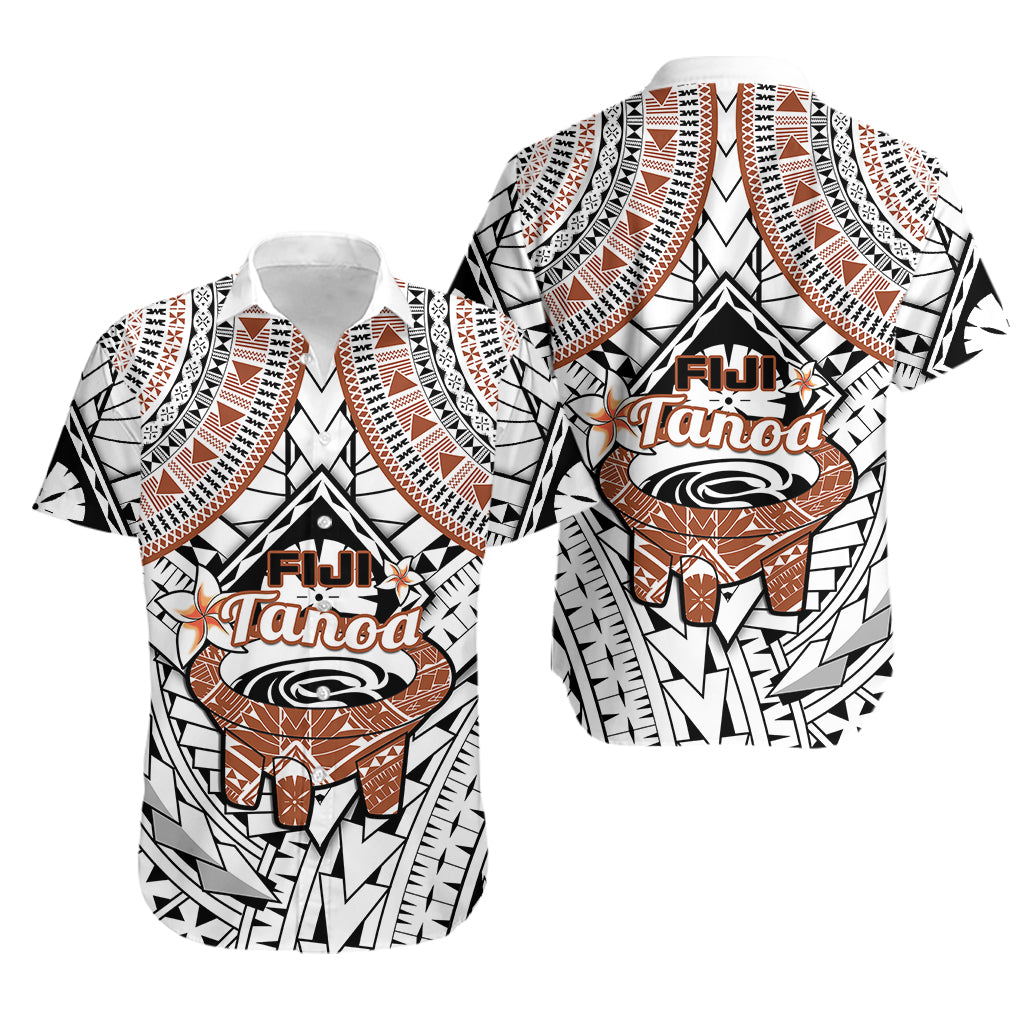 Fiji Tanoa Hawaiian Shirt Kava Bowl Fijian Tapa Brown Pattern - Wonder Print Shop