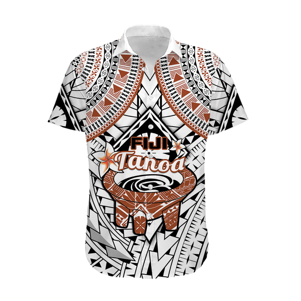 Fiji Tanoa Hawaiian Shirt Kava Bowl Fijian Tapa Brown Pattern - Wonder Print Shop