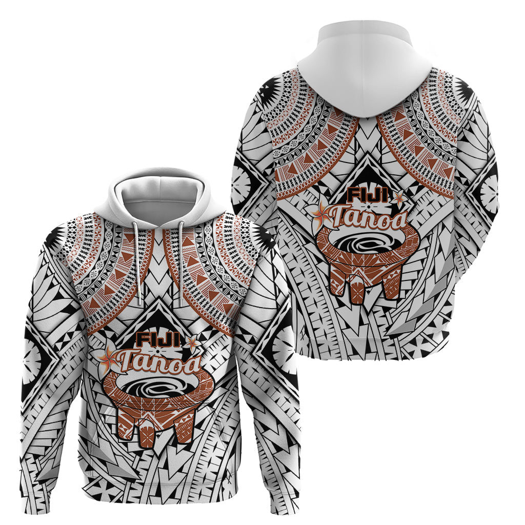 Fiji Tanoa Hoodie Kava Bowl Fijian Tapa Brown Pattern - Wonder Print Shop