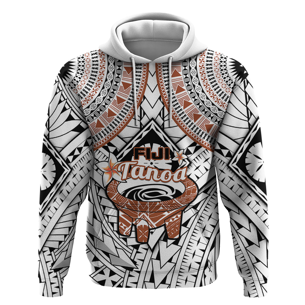 Fiji Tanoa Hoodie Kava Bowl Fijian Tapa Brown Pattern - Wonder Print Shop