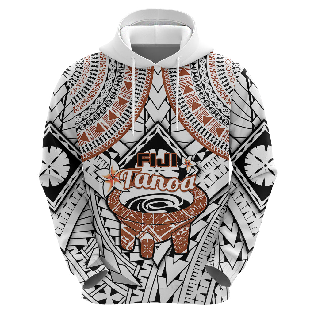 Fiji Tanoa Hoodie Kava Bowl Fijian Tapa Brown Pattern - Wonder Print Shop