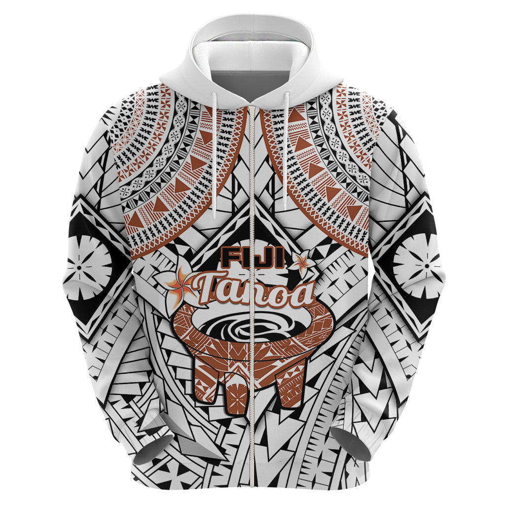 Fiji Tanoa Hoodie Kava Bowl Fijian Tapa Brown Pattern - Wonder Print Shop