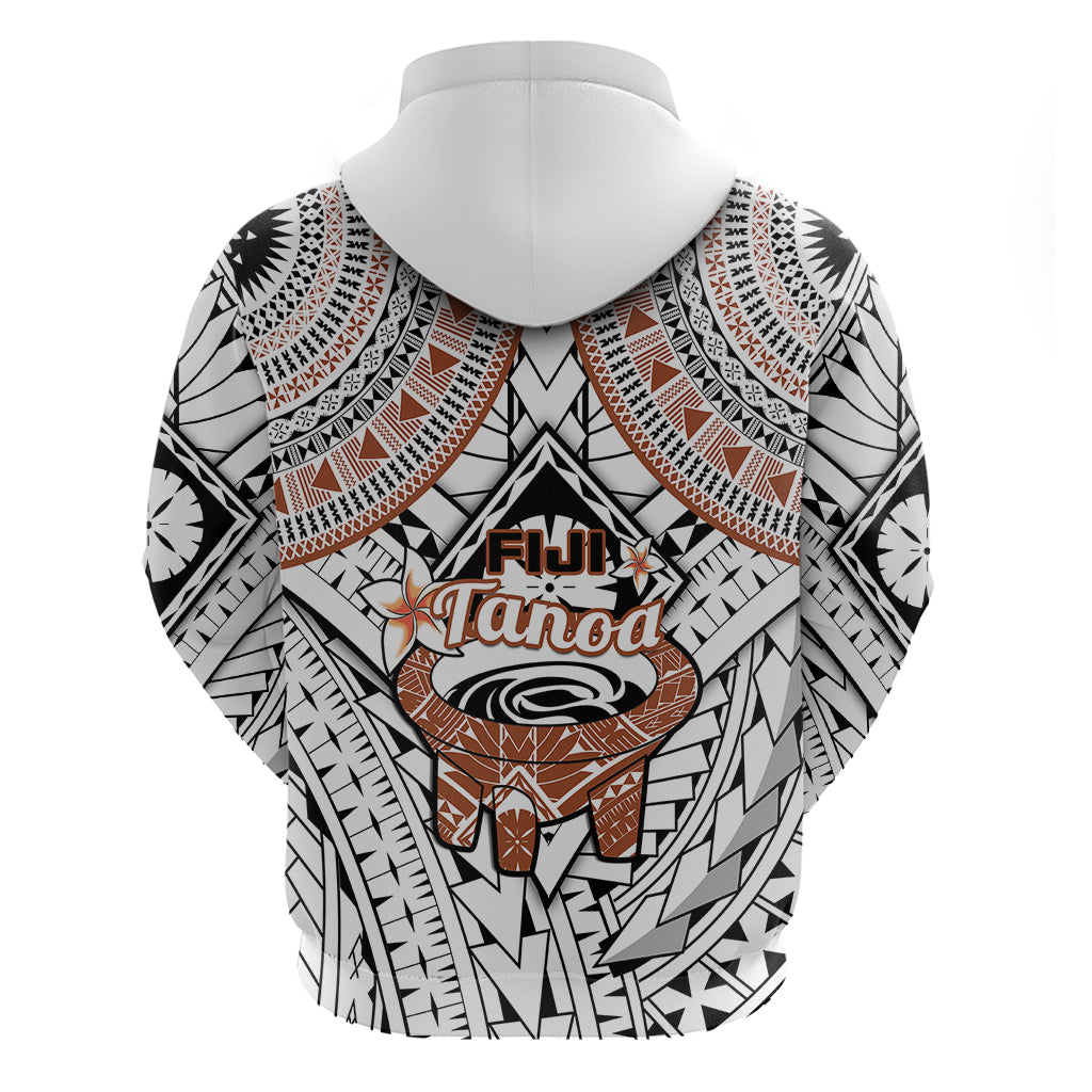 Fiji Tanoa Hoodie Kava Bowl Fijian Tapa Brown Pattern - Wonder Print Shop