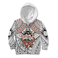 Fiji Tanoa Kid Hoodie Kava Bowl Fijian Tapa Brown Pattern - Wonder Print Shop