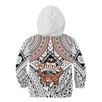 Fiji Tanoa Kid Hoodie Kava Bowl Fijian Tapa Brown Pattern - Wonder Print Shop
