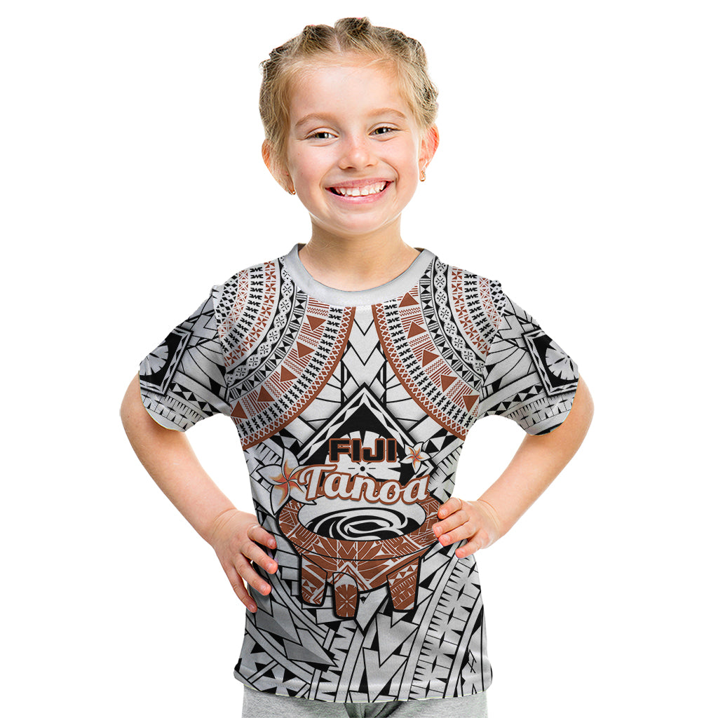 Fiji Tanoa Kid T Shirt Kava Bowl Fijian Tapa Brown Pattern - Wonder Print Shop