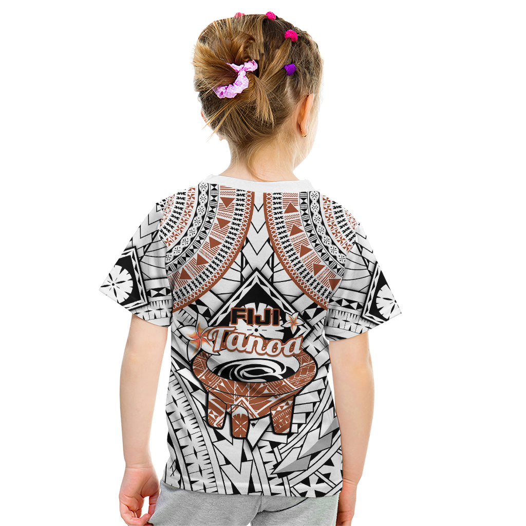 Fiji Tanoa Kid T Shirt Kava Bowl Fijian Tapa Brown Pattern - Wonder Print Shop