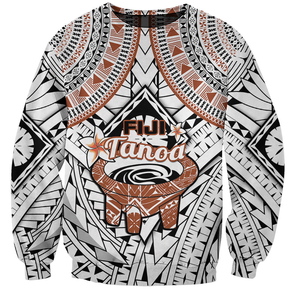 Fiji Tanoa Sweatshirt Kava Bowl Fijian Tapa Brown Pattern - Wonder Print Shop