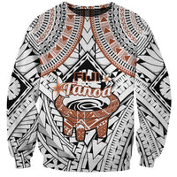 Fiji Tanoa Sweatshirt Kava Bowl Fijian Tapa Brown Pattern - Wonder Print Shop